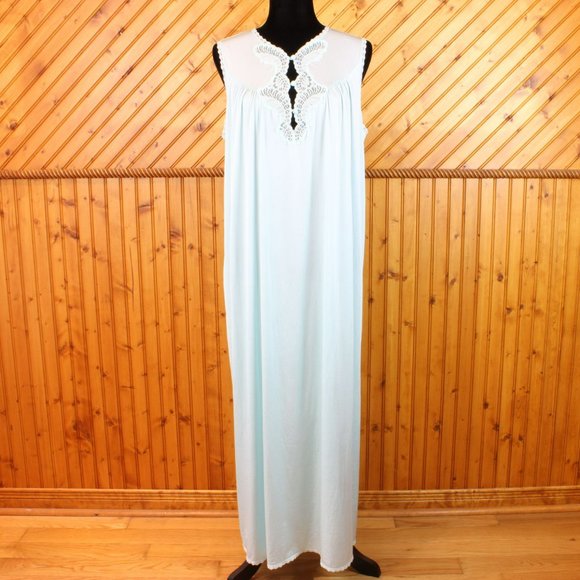 Vintage Van Raalte Nylon Nightgown Large Sleepwear Maxi Sleeveless Summer SW29 - Picture 8 of 8